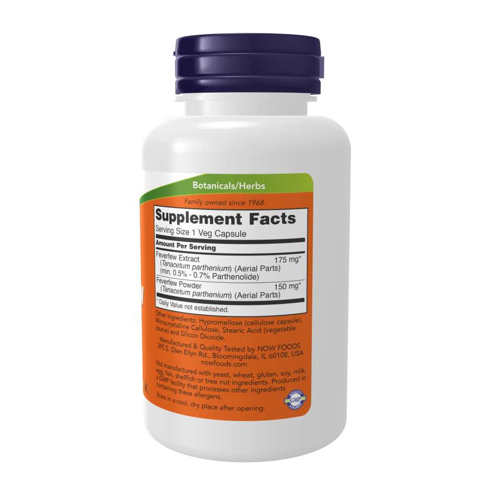 Now Foods Feverfew – Standardized Herbal Extract – 100 Veg Capsules