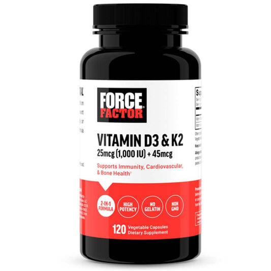 Force Factor Vitamin D3 + K2 – 120 Capsules