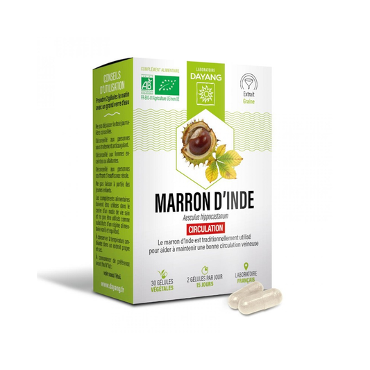 Marron d’Inde (Aesculus Hippocastanum) by Laboratoire Dayang – 30 Vegan Capsules for Circulation Support