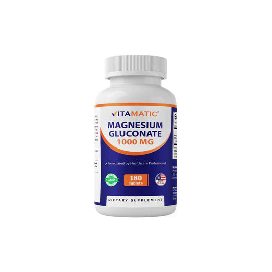 Vitamatic Magnesium Gluconate 1000 mg - 180 Vegetarian Tablets