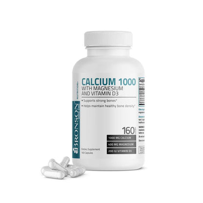 Bronson Vitamins Calcium 1,000 Complex with Magnesium and Vitamin D - 160 Capsules