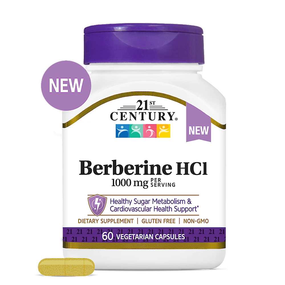 21st Century Berberine H Cl 1000 Mg 60 Caps