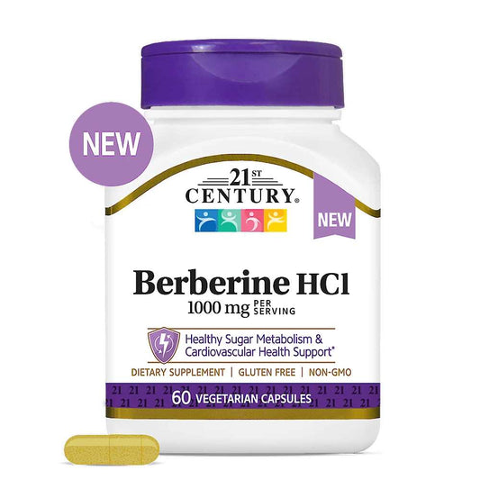 21st Century Berberine H Cl 1000 Mg 60 Caps