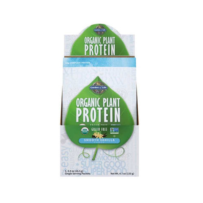 Garden of Life Organic Plant Protein Smooth Vanilla 5 Packets 0.9oz (27g) Powder