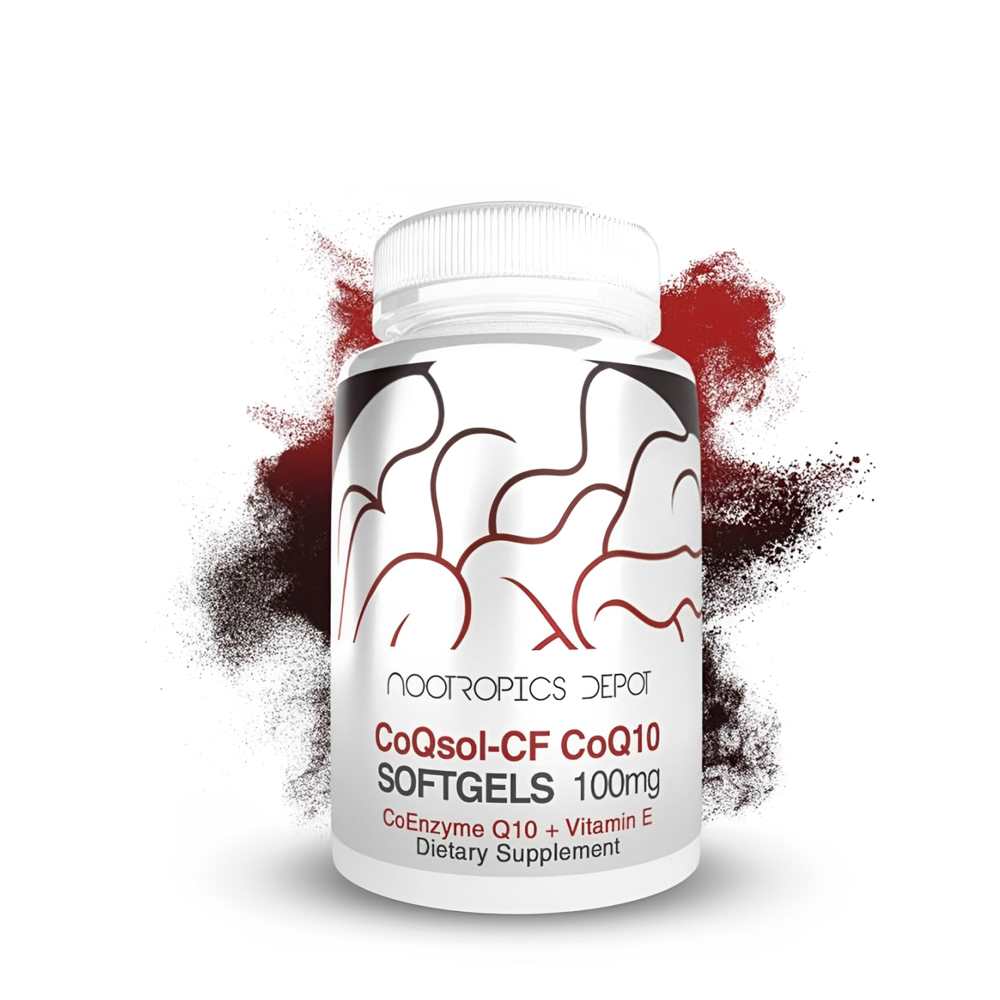 Nootropics Depot Co Qsol-Cf Co Q10 Softgels – 100mg Coenzyme Q10 with Vitamin E | Dietary Supplement