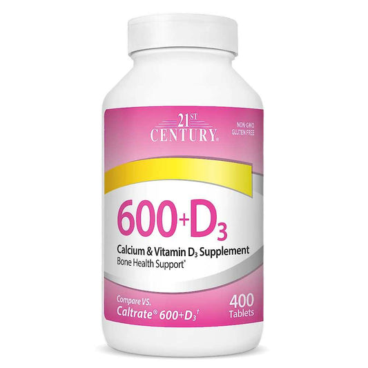 21st Century Calcium 600+d3 400 Tabs