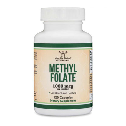 Double Wood Methyl Folate – High-Potency Folate for Cell Function | 120 Capsules