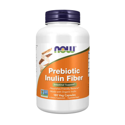 Now Foods Prebiotic Inulin Fiber – Intestinal & Digestive Support – 180 Veg Capsules