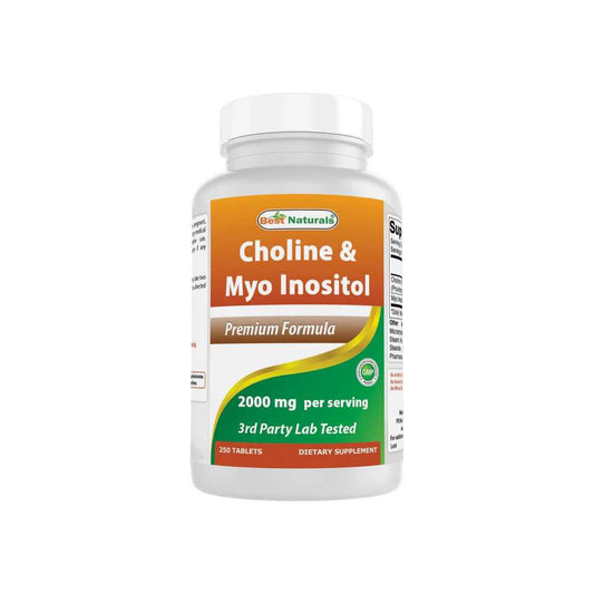 Best Naturals Choline Inositol (Myo Inositol) 2000 mg Per Serving 250 Tablets