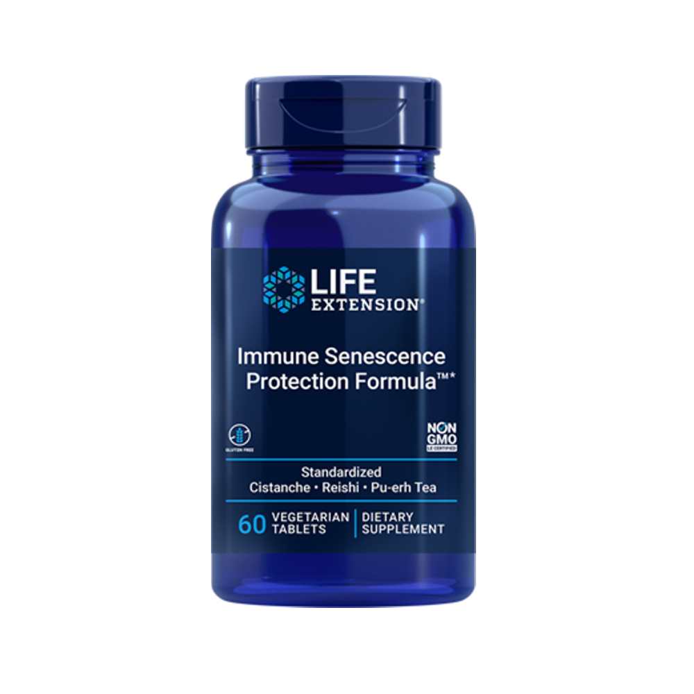 Life Extension Immune Senescence Protection Formula™ Standardized Cistanche, Reishi & Pu-Erh Tea – 60 Vegetarian Tablets