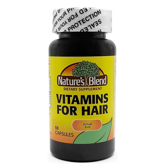 Nature's Blend Hair Support Vitamins – 50 Capsules Dietary Supplement