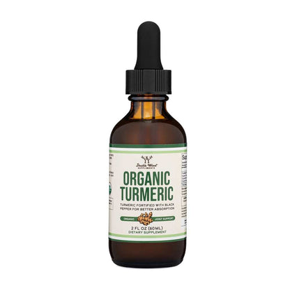 Double Wood Organic Turmeric – Fortified with Black Pepper for Maximum Absorption | 2 Fl Oz