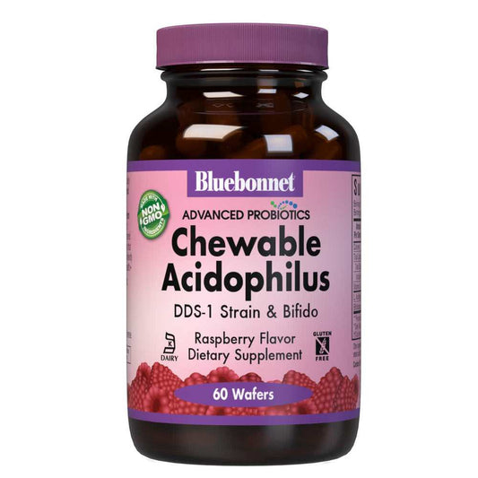 Bluebonnet Nutrition Advanced Probiotics Chewable Acidophilus 60 Wafers