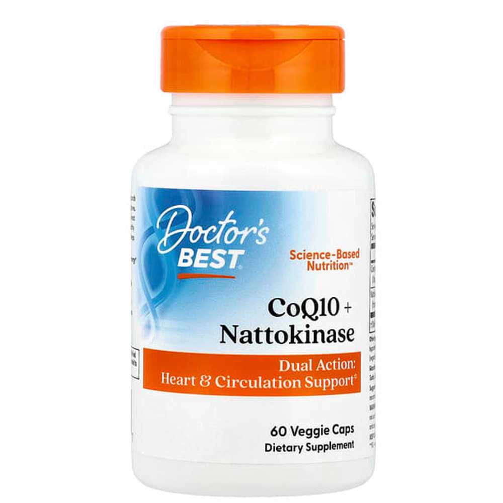 Doctor's Best Co Q10 + Nattokinase, 60 Veggie Caps