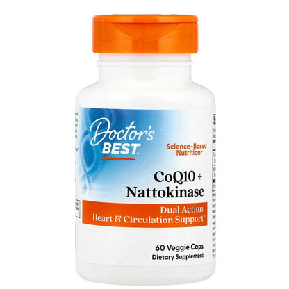 Doctor's Best Co Q10 + Nattokinase, 60 Veggie Caps