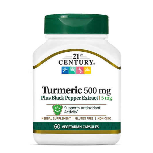 21st Century Turmeric 500 Mg Plus Black Pepper Extract 60 Caps