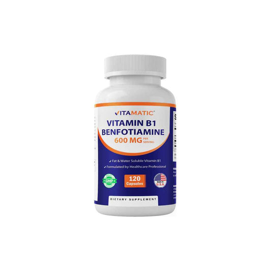 Vitamatic Benfotiamine 300mg + Vitamin B1 300 mg - 120 Vegetable Capsules
