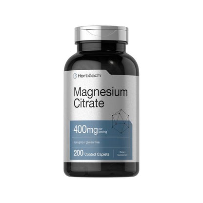 Horbäach Magnesium Citrate 400mg per Serving | 200 Caplets