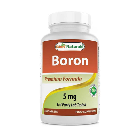 Best Naturals Boron 5mg – Premium Formula, 240 Tablets, Gmp Certified & Third-Party Lab Tested