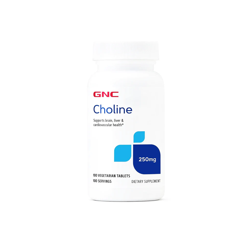 Choline 250MG Tablets By GNC - Supports Brain, Liver & Cardiovascular Health