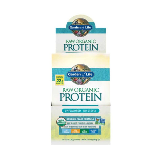 Garden of Life Raw Organic Protein Powder Unflavored - No Stevia 10 Packets 1oz (28g)