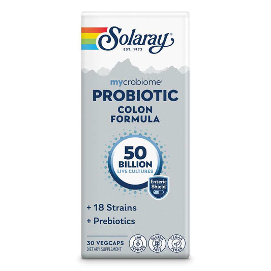 Solaray Mycrobiome Probiotic Colon Formula, 50bn, 18 Strain Once Daily 60 Caps