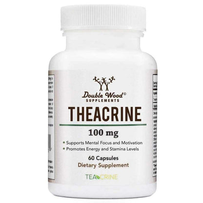 Double Wood® Theacrine – 100mg Mental Focus & Stamina Support | 60 Capsules