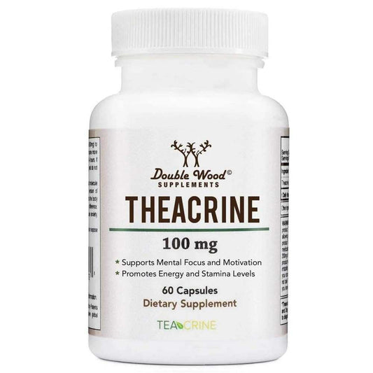 Double Wood® Theacrine – 100mg Mental Focus & Stamina Support | 60 Capsules