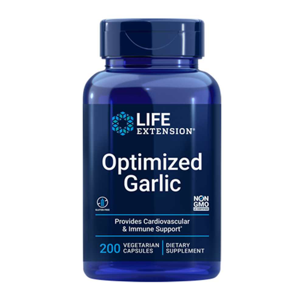 Life Extension Optimized Garlic Standardized Garlic Capsules 200 Vegetarian Capsules