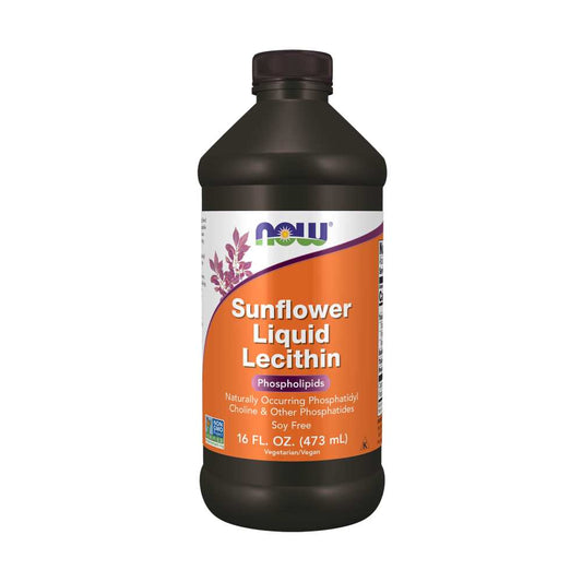 Now Foods Sunflower Lecithin Liquid – Soy-Free Brain & Nerve Support | 473 M L Phospholipid Supplement