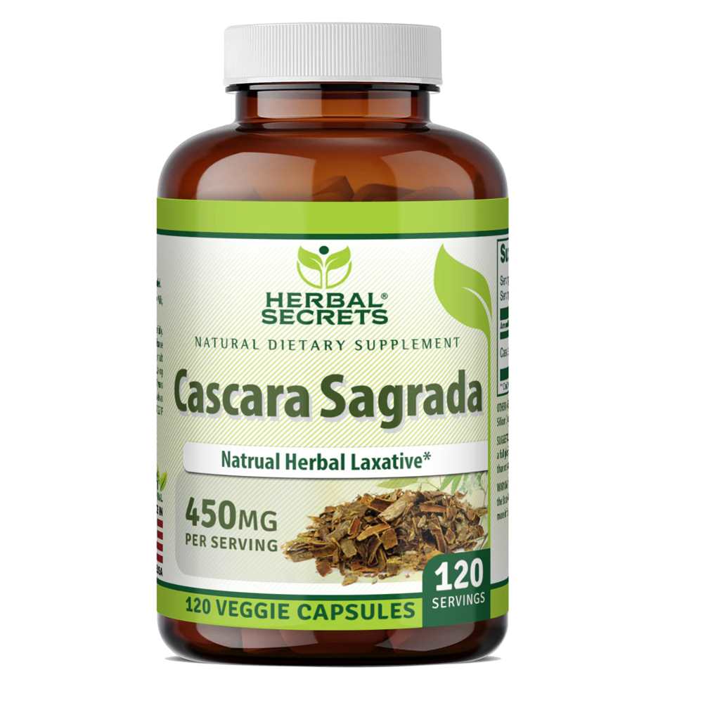 Herbal Secrets Cascara Sagrada 450 Mg 120 Veggie Capsules