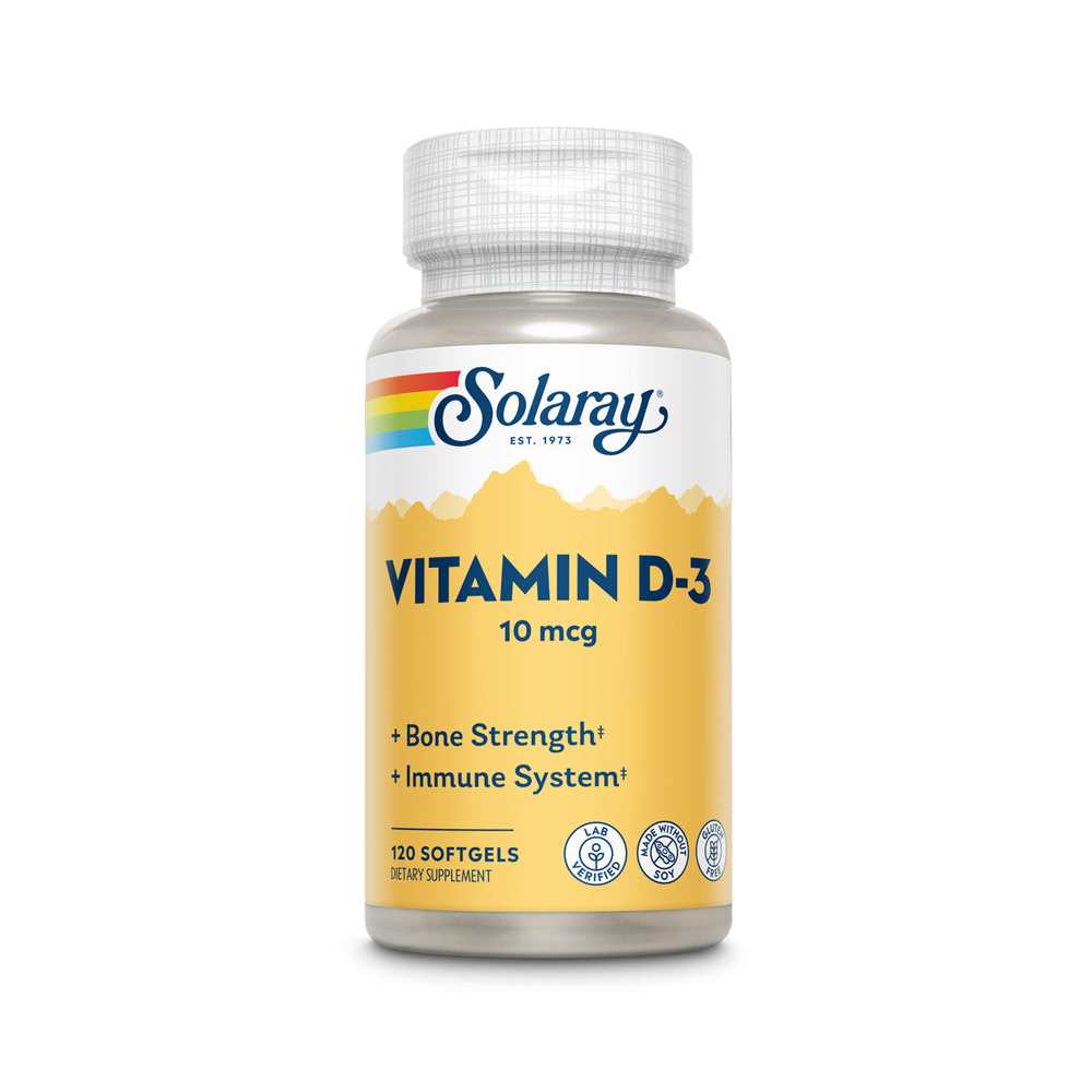 Solaray Vitamin D-3 - 10mcg 120 Softgels