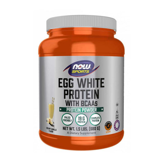 Now Sports Egg White Protein, Creamy Vanilla Powder – Pure Egg White Protein – 680 G
