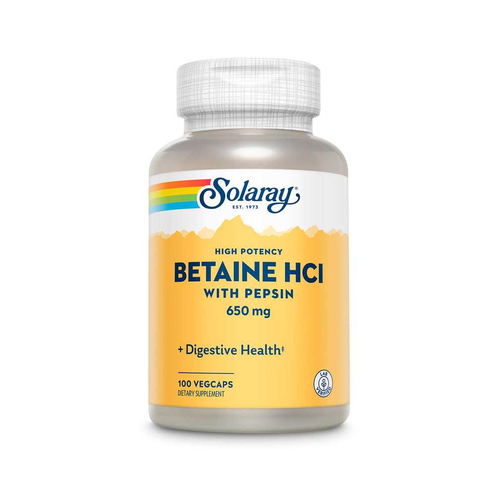 Solaray High Potency Betaine H Cl with Pepsin 100 Caps