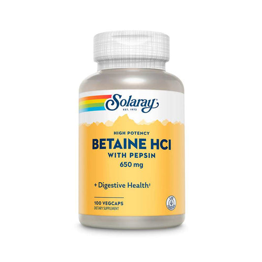 Solaray High Potency Betaine H Cl with Pepsin 100 Caps