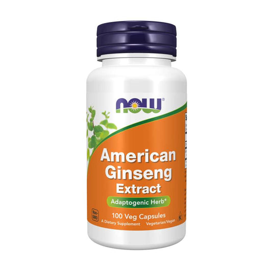 Now Foods American Ginseng Extract – Adaptogenic Herb – 100 Veg Capsules