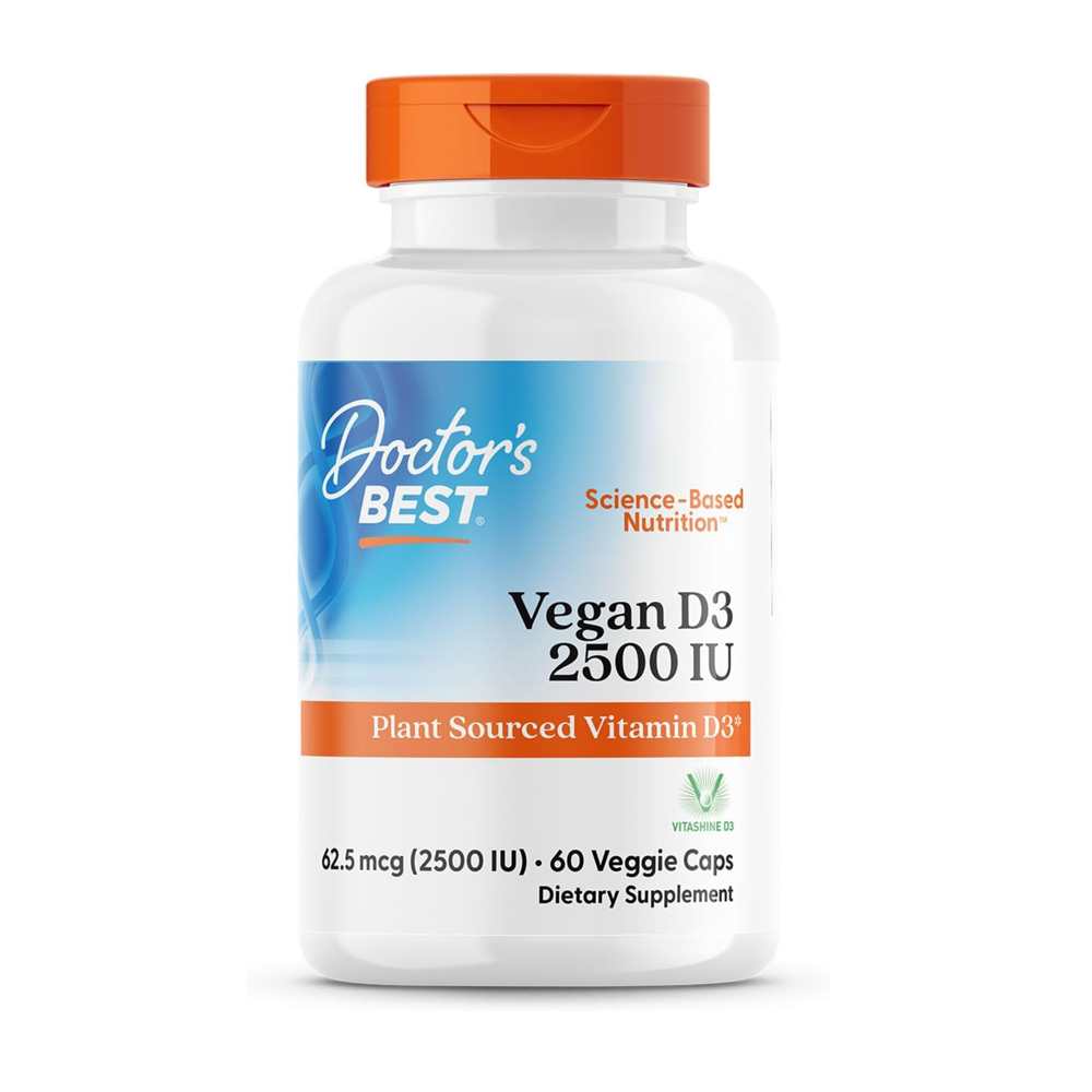 Doctor's Best Vegan D3 with Vitashine D3 2500 Iu Veggie Caps 60 Count