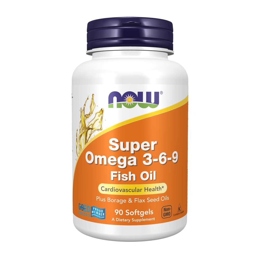 Now Foods Super Omega 3-6-9 Fish Oil with Borage & Flax – 90 Softgels