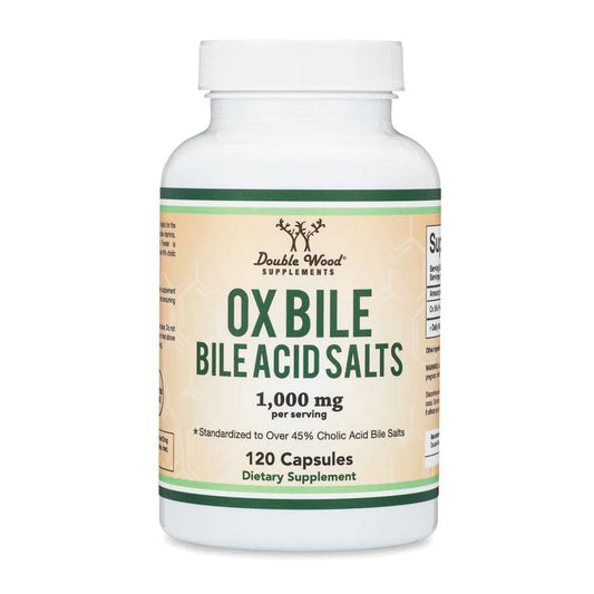 Double Wood Ox Bile – 1000mg Digestive Support with 45% Cholic Acid | 120 Capsules