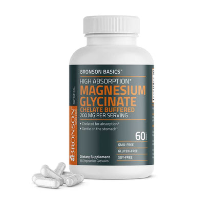 Bronson Vitamins Magnesium Glycinate 200 Mg 60 Caps