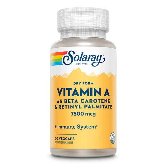 Solaray Vitamin A, Dry Form 7500mcg 60 Caps