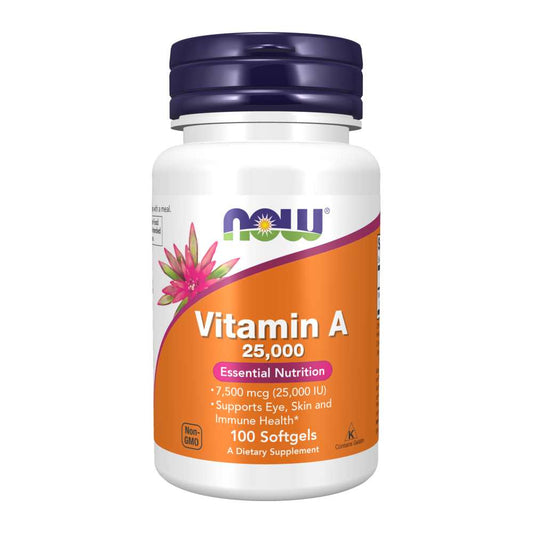 Now Foods Vitamin a 25,000 Iu – Eye, Skin & Immune Support – 100 Softgels