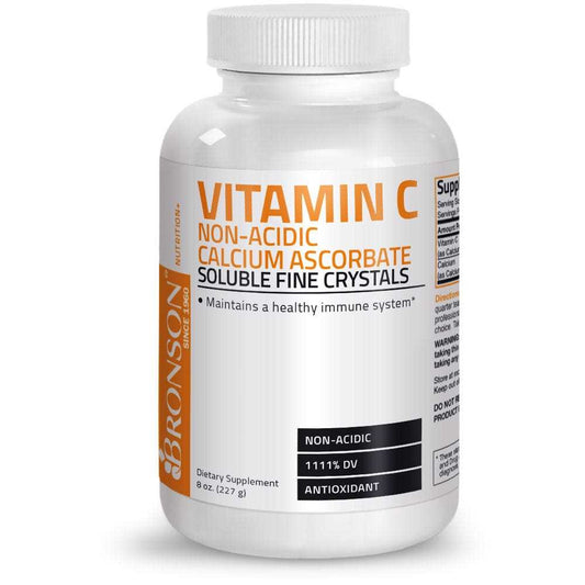 Bronson Vitamins Vitamin C Non-Acidic Calcium Ascorbate Crystals - 1,000 Mg - 8 Oz (227g)