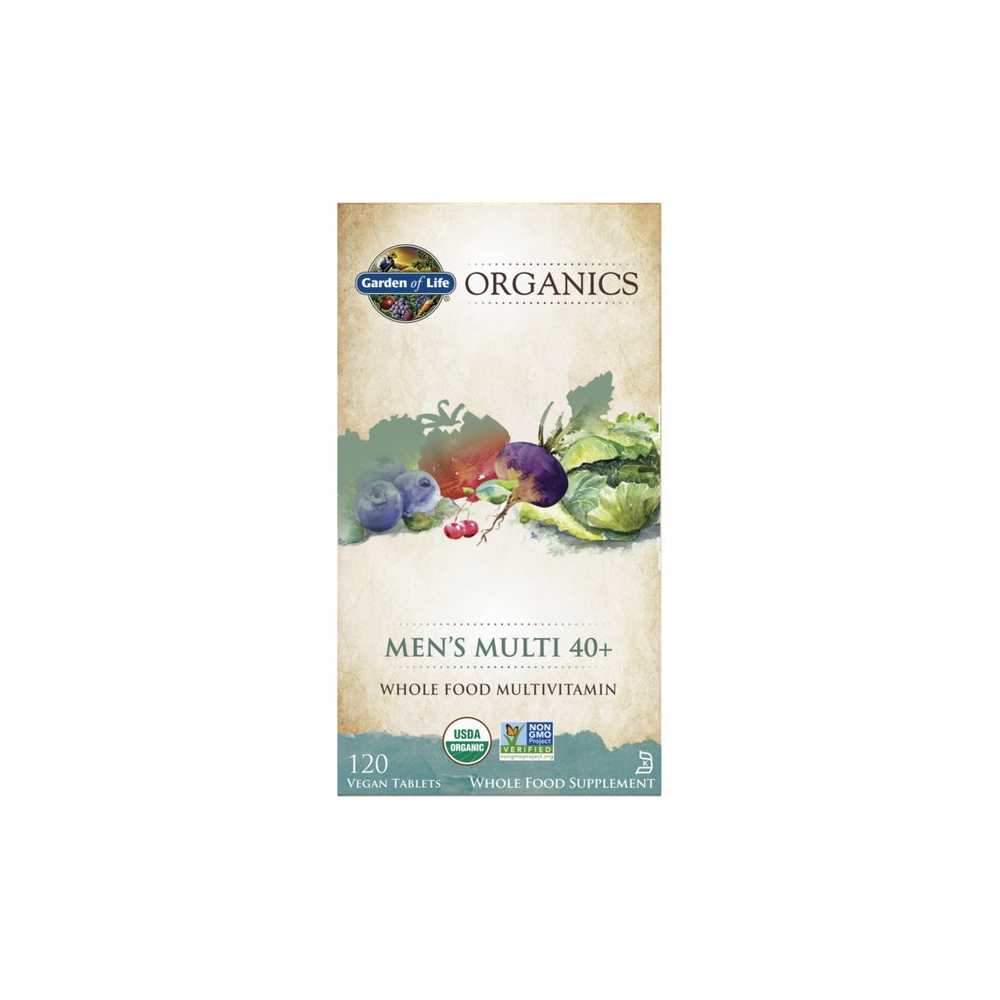 Garden of Life Organics Men's Multi 40+ 120 Tablets