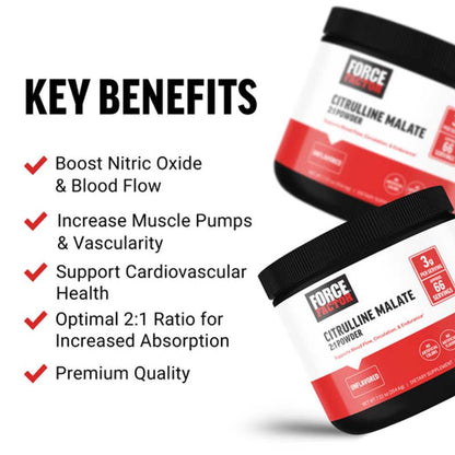 Force Factor Citrulline Malate Powder – 204.6g (~66 Servings)