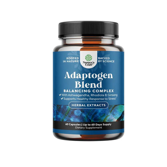 Nature's Craft Adaptogen Blend – Stress Support with Ashwagandha, Rhodiola & Ginseng (60 Capsules)