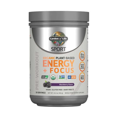 Garden of Life Sport Organic Plant-Based Energy + Focus Blackberry 432g Powder