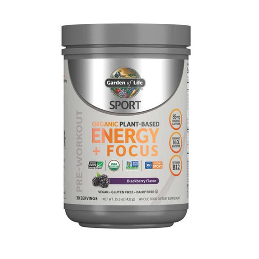 Garden of Life Sport Organic Plant-Based Energy + Focus Blackberry 432g Powder