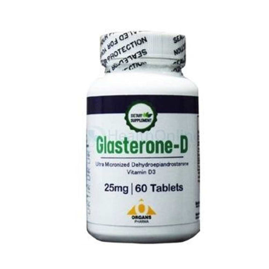 Glasterone-D Micronized Dehydroepiandrosterone (DHEA) with Vitamin D3 – 25mg, 60 Tablets