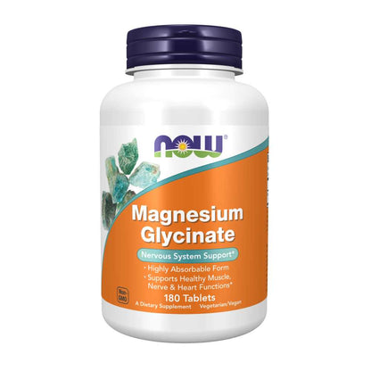 Now Foods Magnesium Glycinate – Nervous System & Muscle Support – 180 Tablets